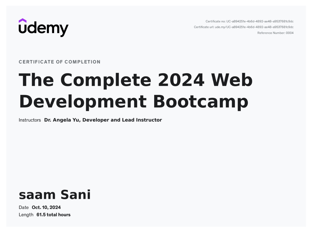 Web Development Certification
